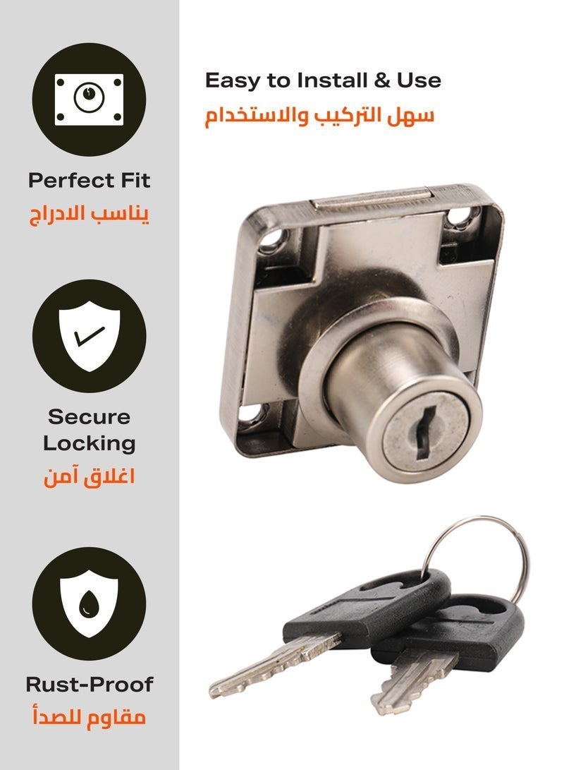 4 Packs Drawer Lock - Secure Cabinet, Mailbox, and Drawer Lock - Ideal for Locking Storage Units, Filing Cabinets, Mailboxes, and Important Documents (4 Locks with 8 Keys) - Image 2